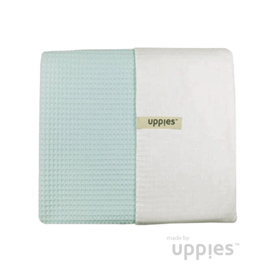 Uppies-wieglaken-mint-wit