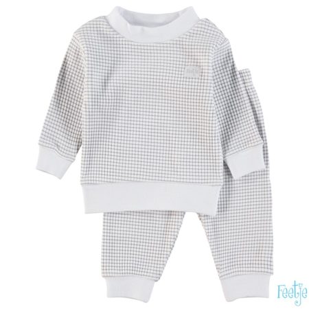 Uppies baby - pyjama wafel Feetje  grijs