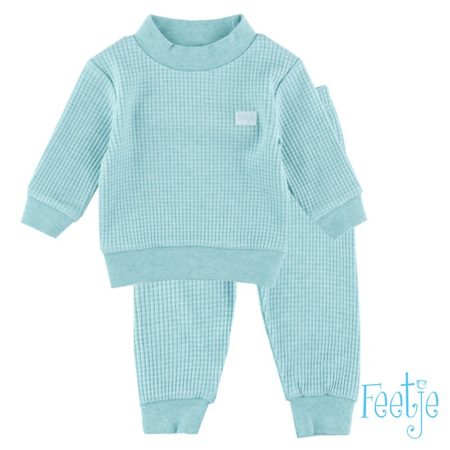 Uppies baby - pyjama wafel Feetje  groen melange